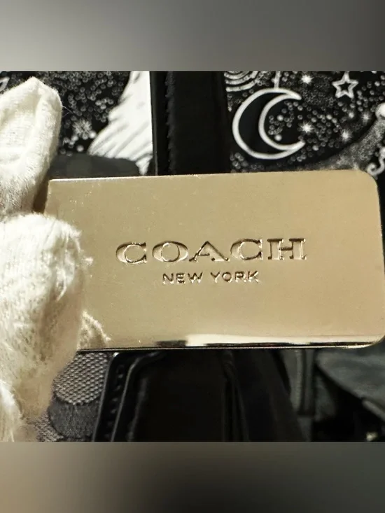 Vintage style Coach soho Shoulder Bag Black and Charcoal Signature Hobo Bag - Picture 8 of 17